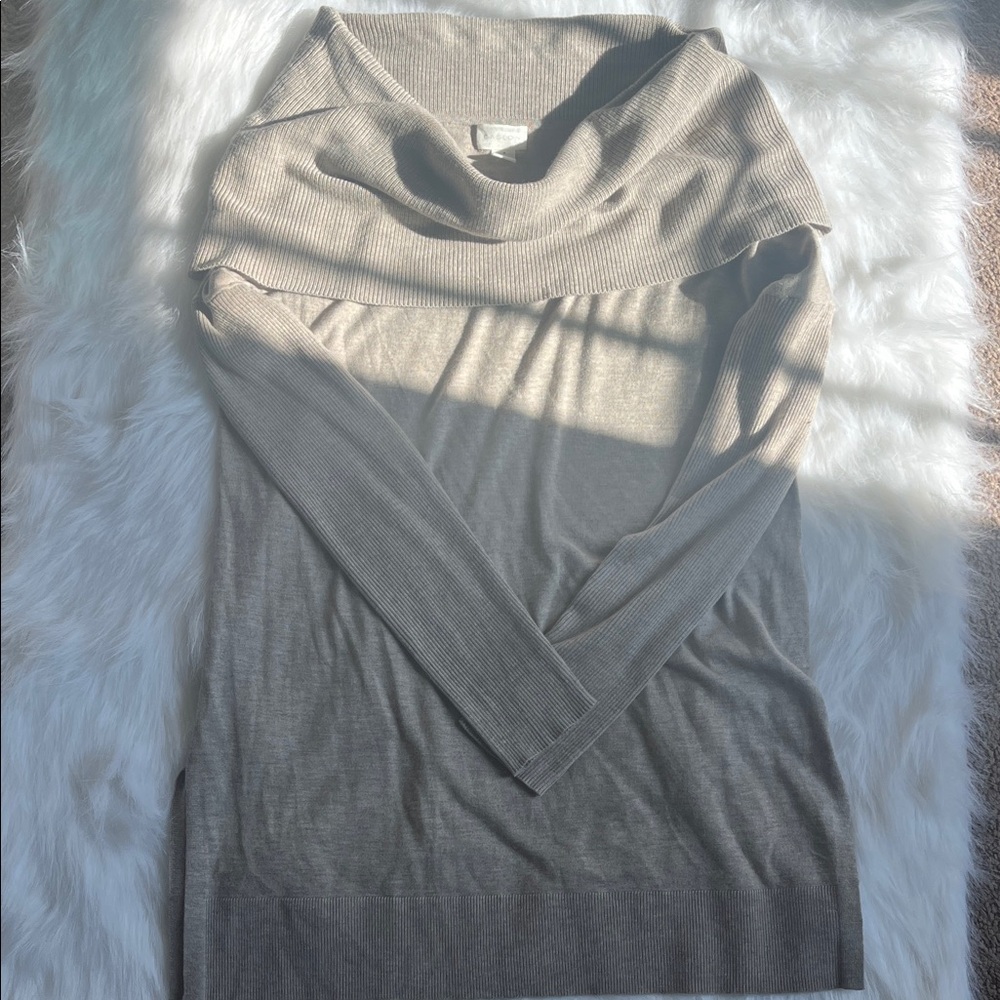 Caslon Taupe Cowl Neck Sweater